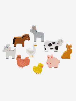 Brinquedos-Jogos de imaginação- Bonecos, planetas, pequenos heróis e animais-Conjunto de animais em madeira