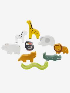 Brinquedos-Primeira idade-Primeiras manipulações-Conjunto de animais em madeira
