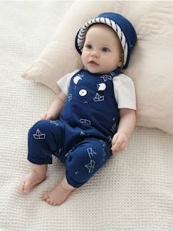 Bebé 0-36 meses-Conjuntos-Conjunto chapéu, body e jardineiras, para bebé recém-nascido