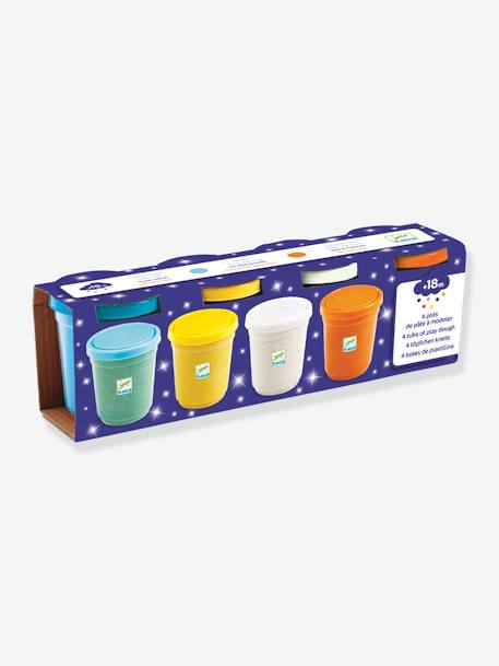 4 frascos com pasta para modelar com purpurinas, da DJECO multicolor 
