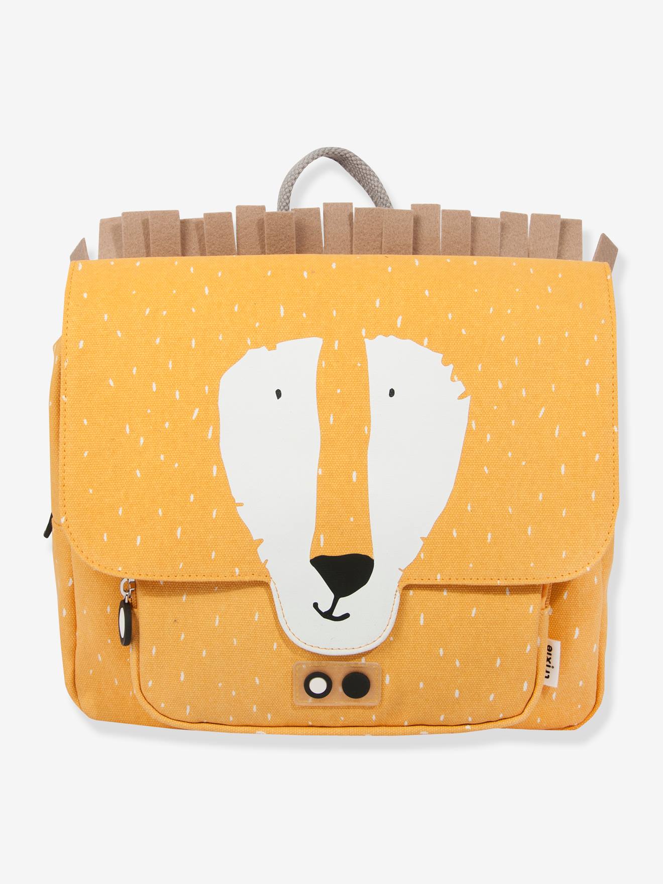 Mochila quadrada Satchel animal, da TRIXIE amarelo medio liso com motivo