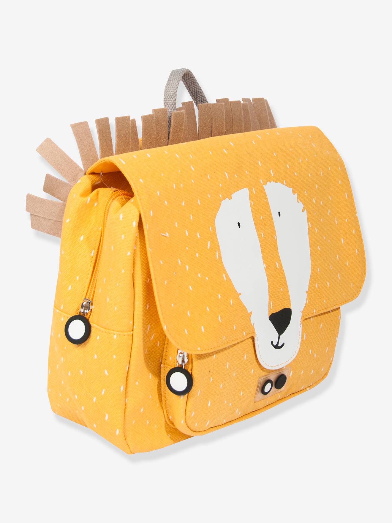 Mochila quadrada Satchel animal, da TRIXIE amarelo medio liso com motivo