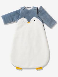 -Saco de bebé com mangas amovíveis, em microfibra, tema Pingouin
