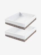 Lote de 2 cestos de arrumação para mesa de mudas Branco / cinza 