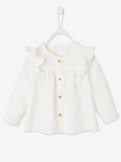 Bebé 0-36 meses-Blusas, camisas-Blusa com folhos, para bebé menina