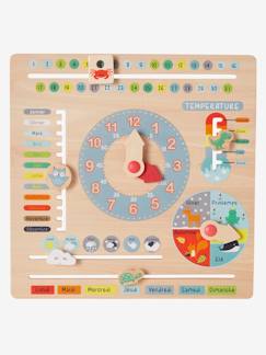 Brinquedos-Jogos educativos- Ler, escrever, contar e ver as horas-Relógio Calendário, em madeira