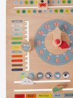 Relógio Calendário, em madeira BEGE CLARO LISO COM MOTIVO+multicolor 