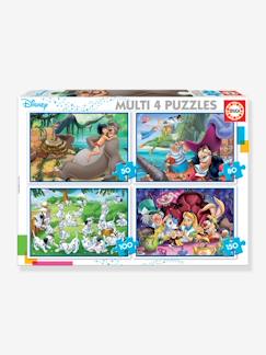 Brinquedos-Jogos educativos-Lote de 4 puzzles progressivos, de 50 a 150 peças, Multi 4 Clássicos Disney®, da EDUCA
