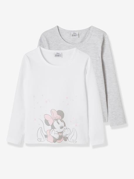 Lote de 2 camisolas Minnie, da Disney® BRANCO CLARO LISO COM MOTIVO 