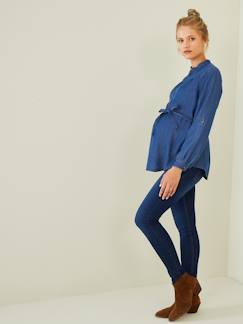 Roupa grávida-Jeans skinny em ganga stretch, para grávida
