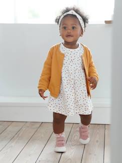 Bebé 0-36 meses-Conjuntos-Conjunto de 3 peças, vestido + casaco + fita para o cabelo, para bebé menina