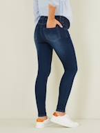 Jeans skinny com faixa estreita, para grávida AZUL ESCURO LISO 