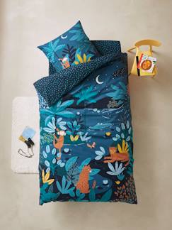 Têxtil-lar e Decoração-Roupa de cama criança-Capas de edredon-Conjunto capa de edredon + fronha de almofada para criança, tema Jungle night