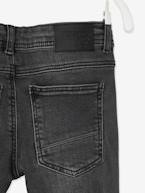 Jeans slim morfológicos 'waterless', medida das ancas ESTREITA, para menino AZUL ESCURO DESBOTADO+AZUL ESCURO LISO+CINZENTO ESCURO LISO COM MOTIV 