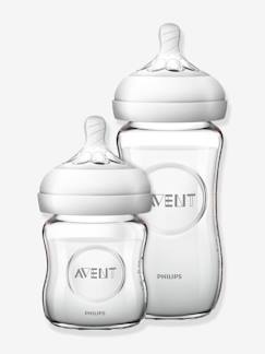Puericultura-Alimentação Bebé-Biberões, acessórios-Conjunto para recém-nascido: 2 biberões em vidro (125 + 240 ml), da Philips AVENT Natural