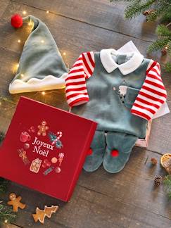 Bebé 0-36 meses-Conjunto de Natal unissexo, pijama + gorro, para bebé