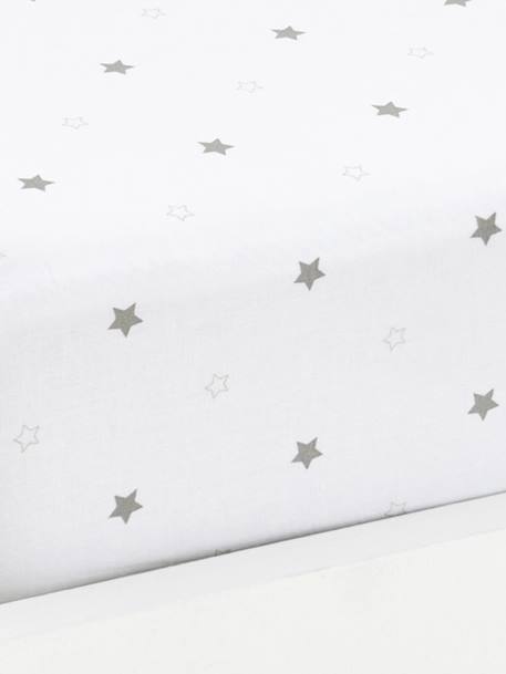 Lençol-capa, tema Chuva de estrelas Branco/ estrelas 