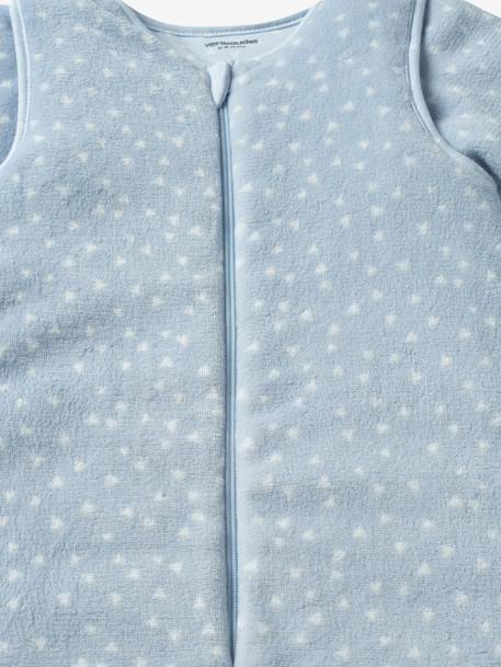 Saco de bebé em microfibra, mangas amovíveis, especial passeio Azul/triângulos+Rosa/estrelas 