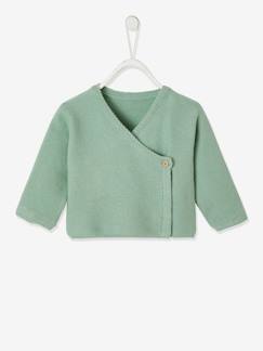 Bebé 0-36 meses-Camisolas, casacos de malha, sweats-Casacos-Casaco em algodão e lã, para bebé