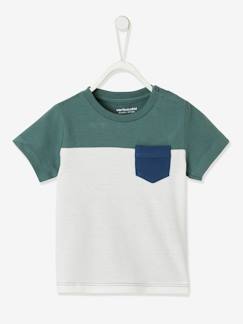 T-shirts-T-shirt colorblock de mangas curtas, para bebé