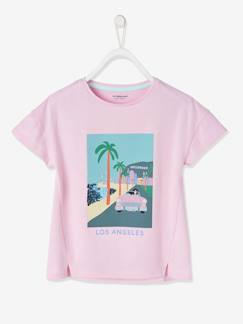 Menina 2-14 anos-T-shirts-T-shirt com motivo "city" de mangas curtas, para menina