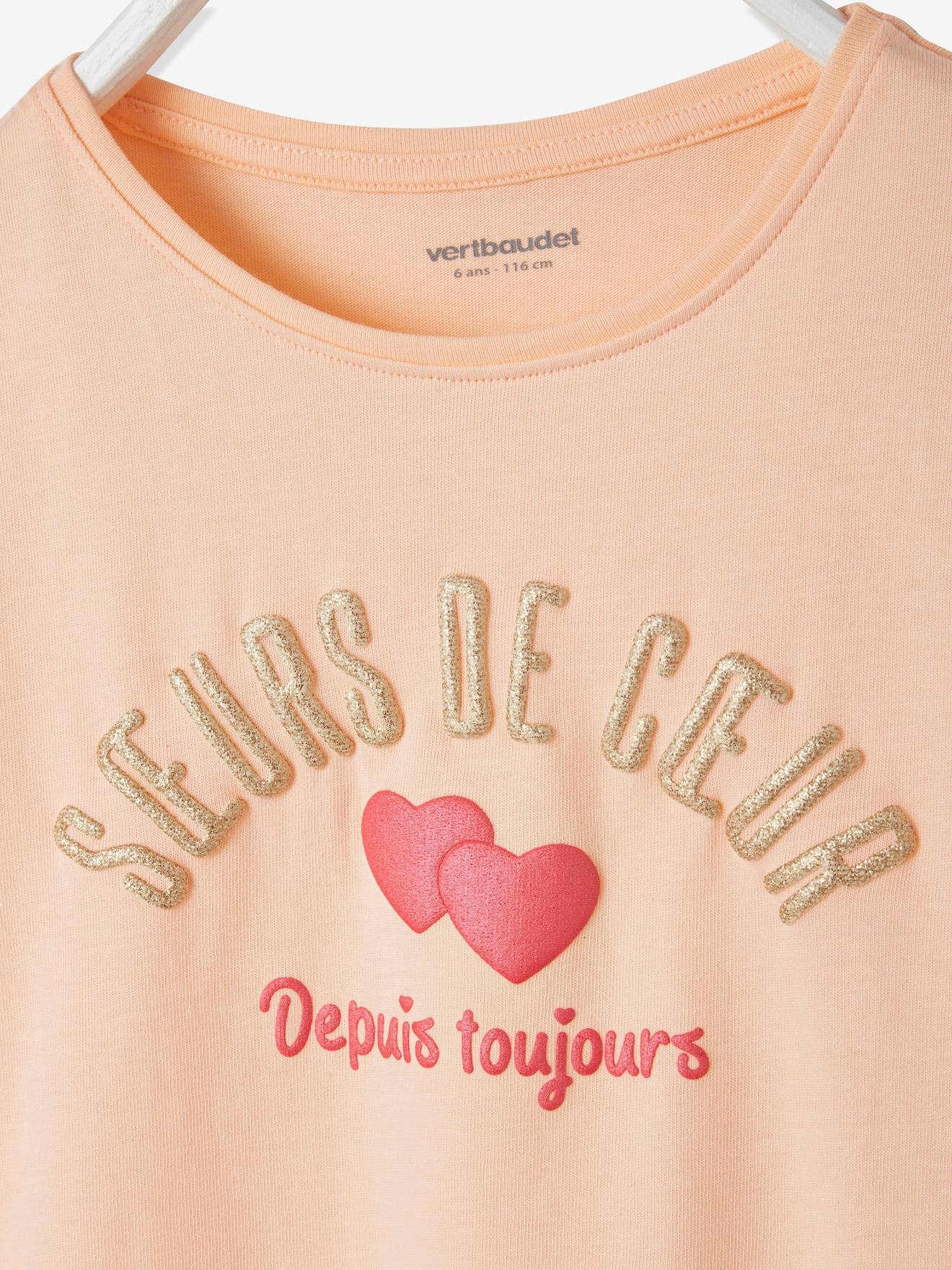 T-shirt com mensagem engraçada, para menina rosa claro liso