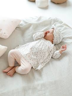 Bebé 0-36 meses-Conjuntos-Conjunto de 3 peças, fita para o cabelo, vestido com motivos e leggings, para bebé