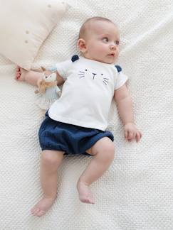 Bebé 0-36 meses-Conjunto t-shirt e calções, especial cerimónia, para recém-nascido