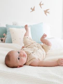 Cyber Monday-Macacão em gaze de algodão bordado, para bebé menino recém-nascido