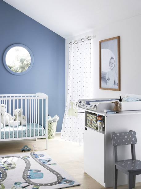 Móvel de mudas, tema Babyspace Branco+Cinza-escuro 
