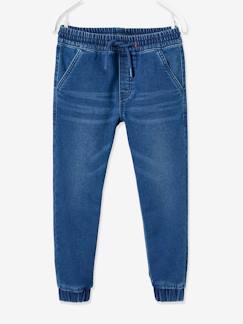 Menino 2-14 anos-Jeans-Calças em moletão efeito ganga, fáceis de vestir, para menino