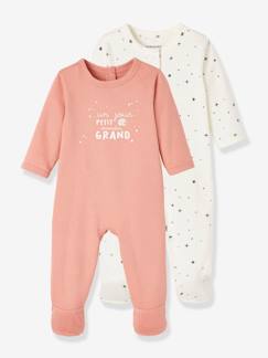 Bebé 0-36 meses-Lote de 2 pijamas, em algodão bio, para recém-nascido