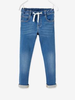 Menino 2-14 anos-Jeans-Calças em moletão efeito ganga, fáceis de vestir, para menino