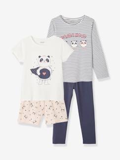 Menina 2-14 anos-Pijamas-Lote de 2 pijamas, panda