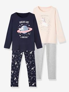 Menina 2-14 anos-Lote de 2 pijamas, unicórnio