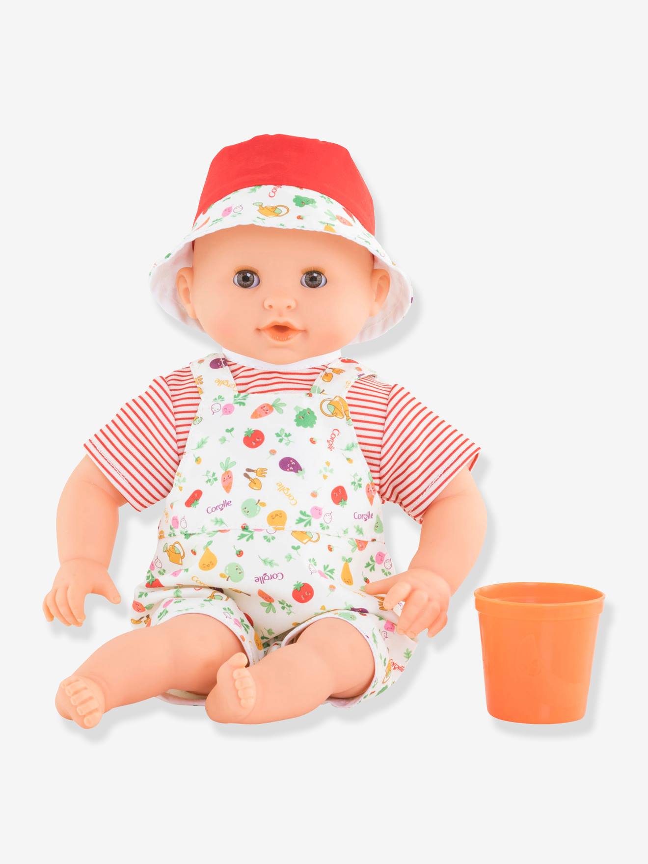 Boneca bebé banho, Calypso vermelho vivo liso com motivo