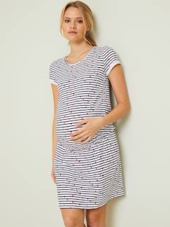 Roupa grávida-Pijamas, homewear-Camisa de dormir estampada, especial gravidez e amamentação