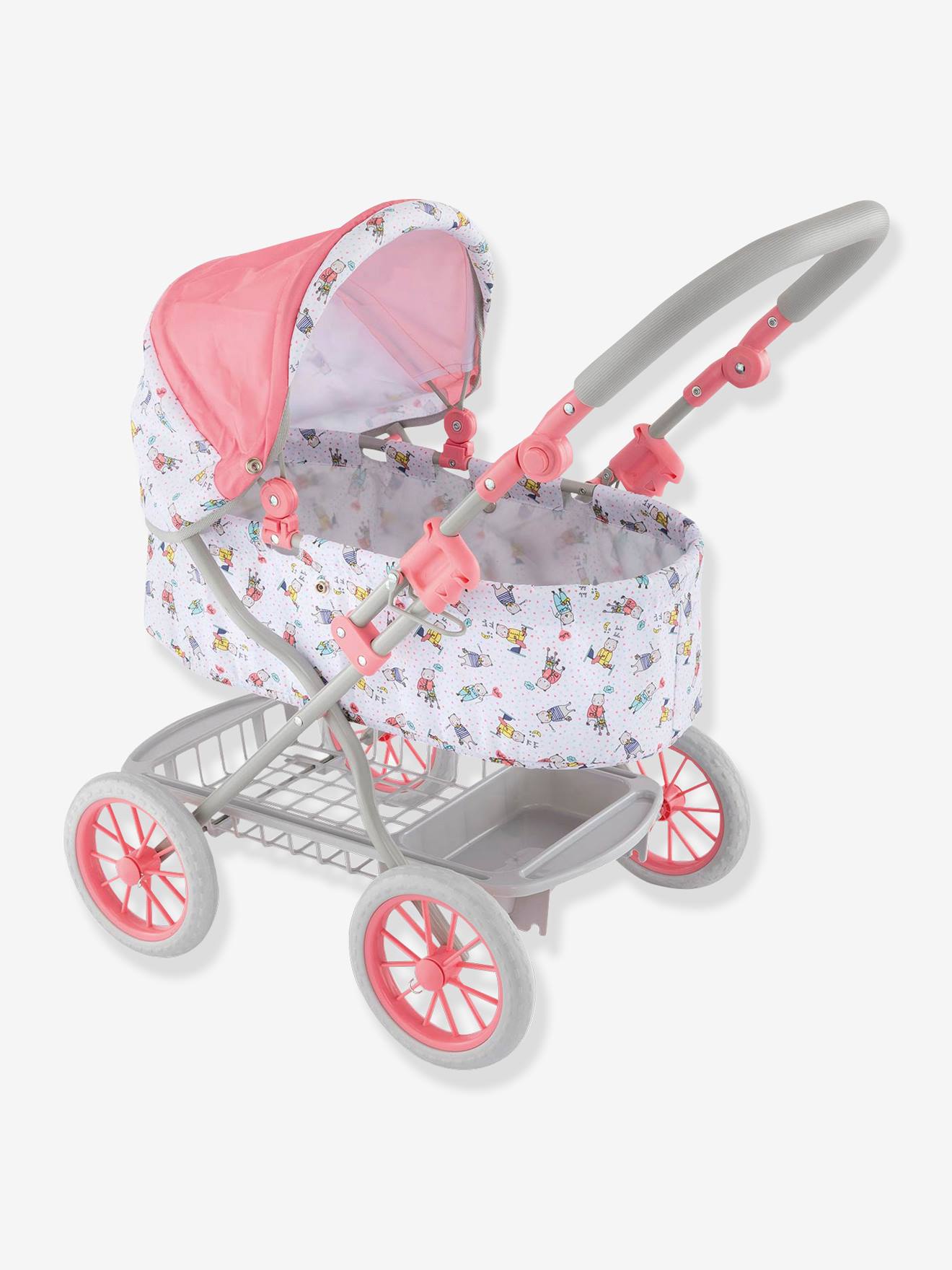 Carrinho de bebé para boneca de 36/42/52 cm, da COROLLE rosa claro liso com motivo