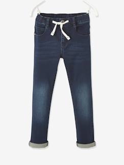 Menino 2-14 anos-Jeans-Calças em moletão efeito ganga, fáceis de vestir, para menino