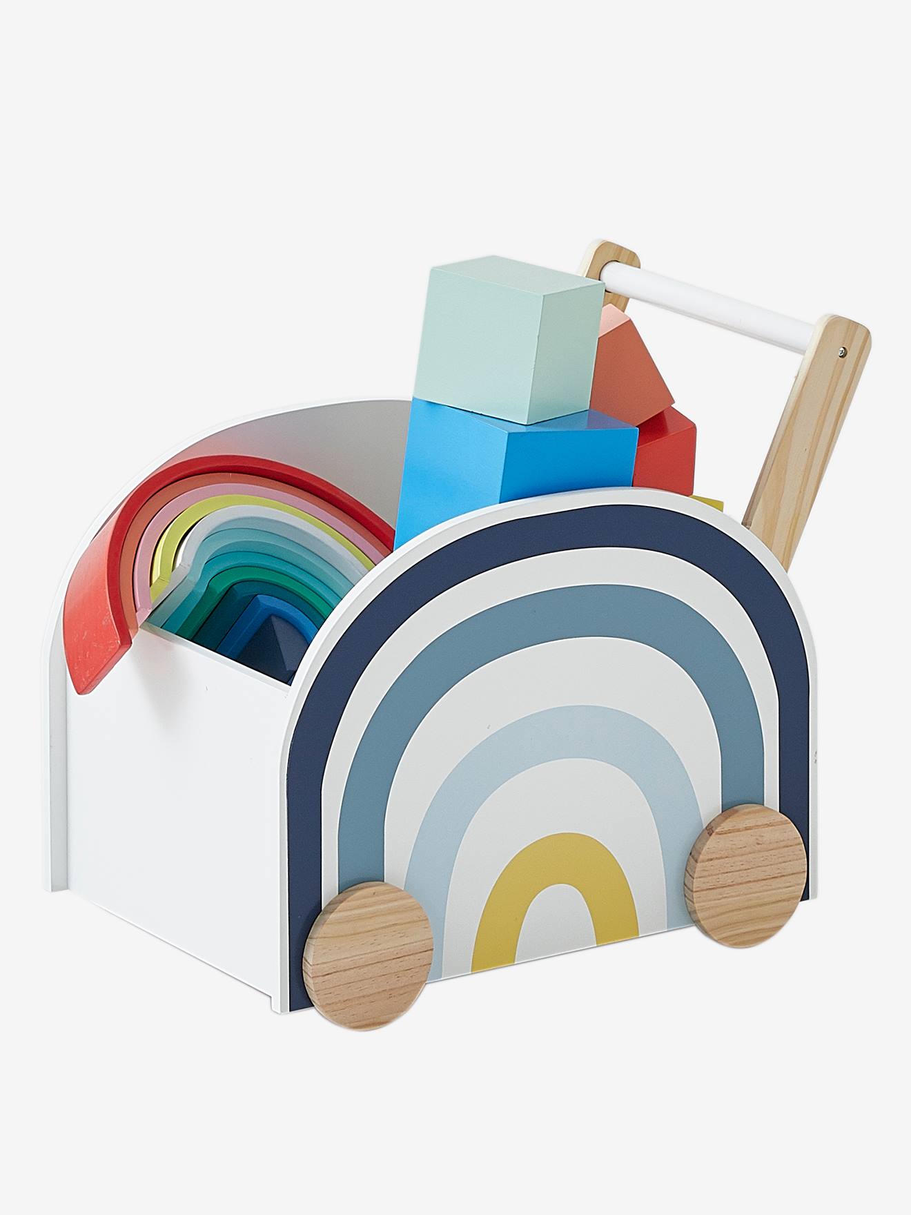 Caixa de arrumação com rodas, Arco-íris branco claro bicolor/multicolo