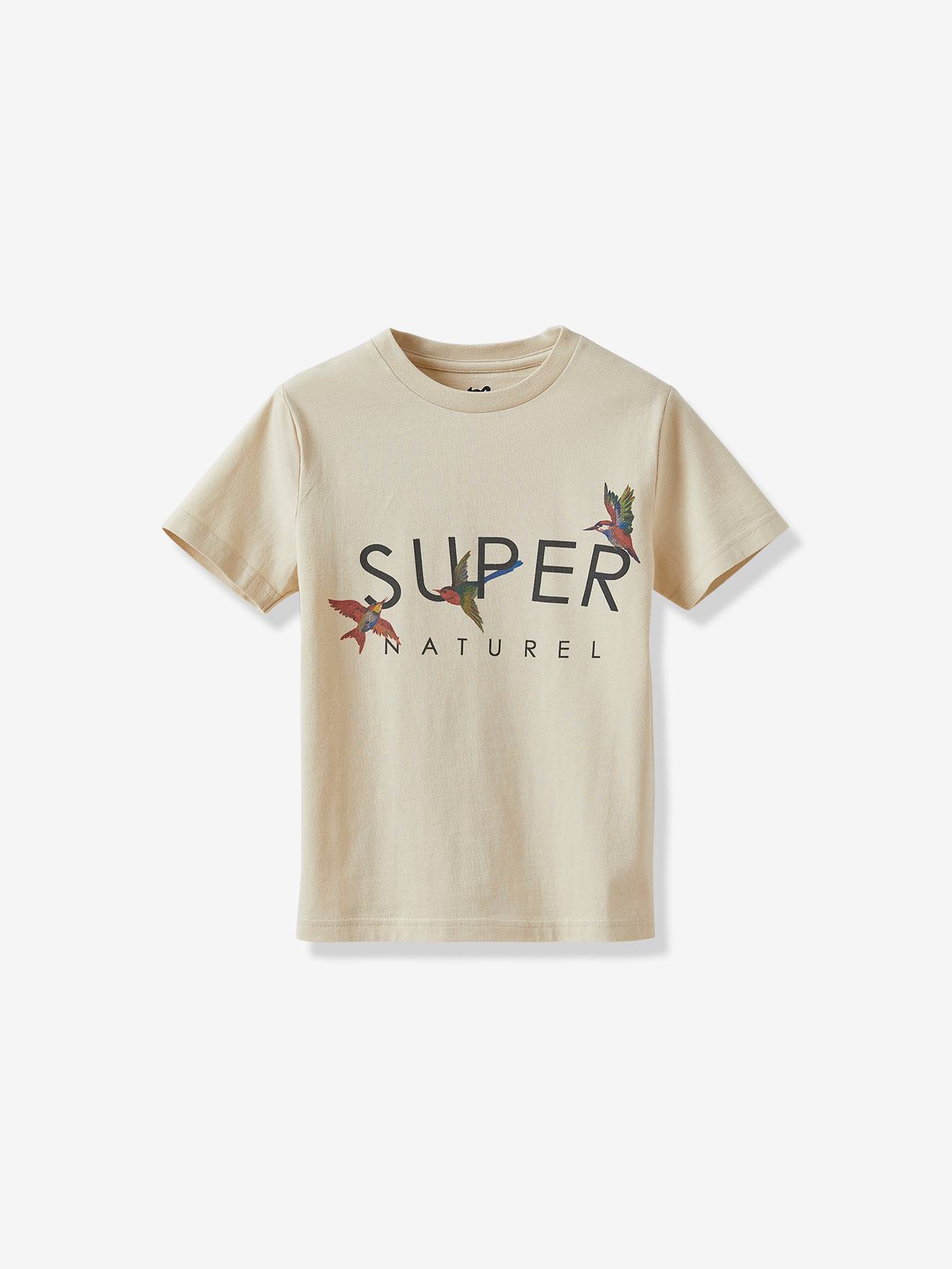 T-shirt em algodão biológico da , para menino bege medio acinzentado