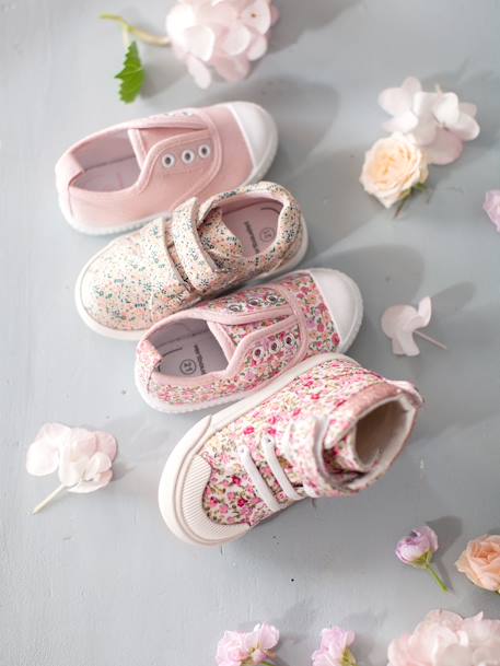 Sapatilhas de cano subido, para bebé menina ROSA MEDIO ESTAMPADO 