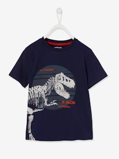 -T-shirt com dinossauro grande, para menino