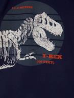 T-shirt com dinossauro grande, para menino AZUL VIVO LISO COM MOTIVO 