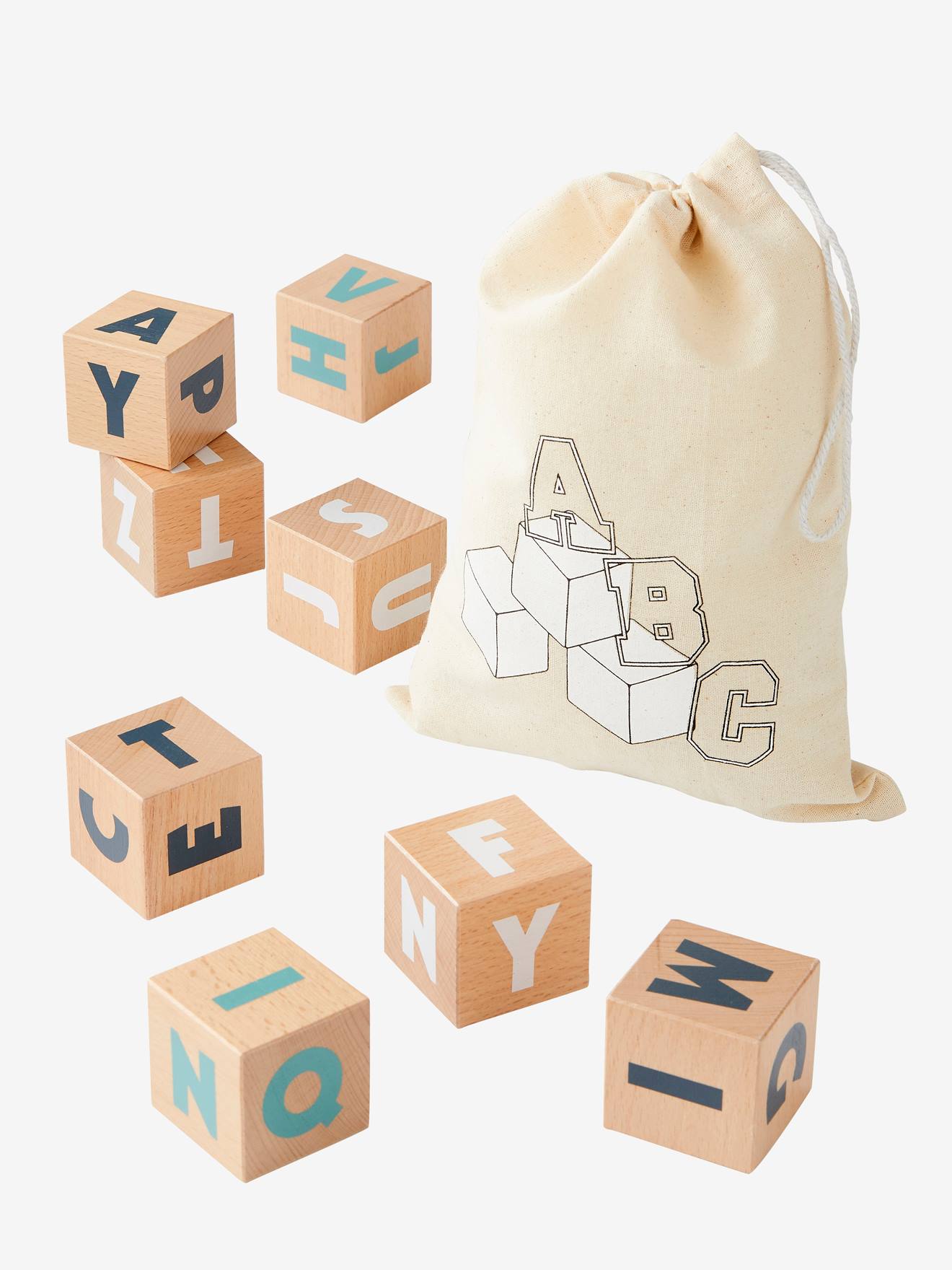 10 cubos grandes com letras sem cor