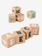 10 cubos grandes com letras, em madeira FSC® multicolor 