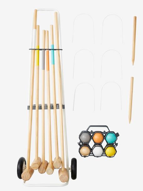 Jogo de croquet em madeira, para criança VERMELHO MEDIO LISO COM MOTIVO 