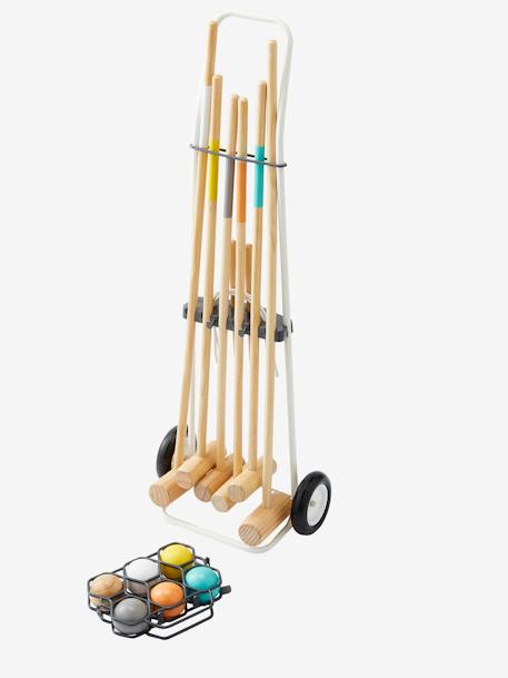 Jogo de croquet em madeira, para criança VERMELHO MEDIO LISO COM MOTIVO 