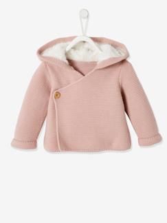 Bebé 0-36 meses-Camisolas, casacos de malha, sweats-Casaco com capuz, forro em imitação pelo, para bebé