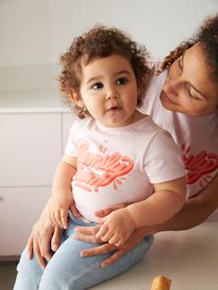 Bebé 0-36 meses-T-shirts-T-shirts-T-shirt de bebé Family team, coleção cápsula da Vertbaudet e da Studio Jonesie, em algodão bio